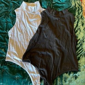 BOOHOO high neck body suit Size 8 (Listing for BOTH) Black and Gray
